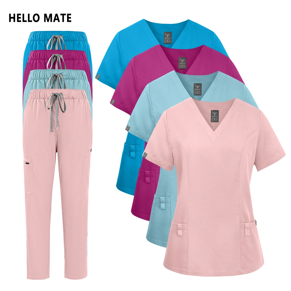 Medical Uniforms Woman Dentist Uniforms Clinical Doctor Nurse Surgical Scrubs Set Pharmacy Work Wear Operating Room Nursing Suit