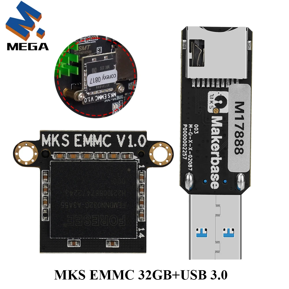 

Модуль Makerbase MKS EMMC Micro SD 32 ГБ TF Card USB 3.0 Reader для Elegoo Neptune 4 Pro/4 Max/4 Max для KLP1/KP3S Pro V2