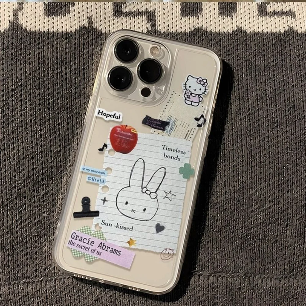 Cute Miffy Iphone XS/XR/XSMAX/11/12/13/14/15/16/17 ProMax Mobile Phone Shell Transparent Soft Shell Fall Prevention Gift