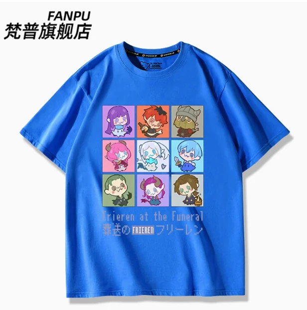 Anime Frieren: Beyond Journey's End Himmel Short Sleeve T-shirt Summer Cosplay Costume Casual Student Loose Tops