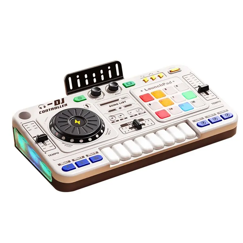 console-de-mixage-dj-multifonctionnelle-pour-enfants-economique-simulation-d'orgue-electronique-lecteur-dj-multifonctionnel-divertissement-musical