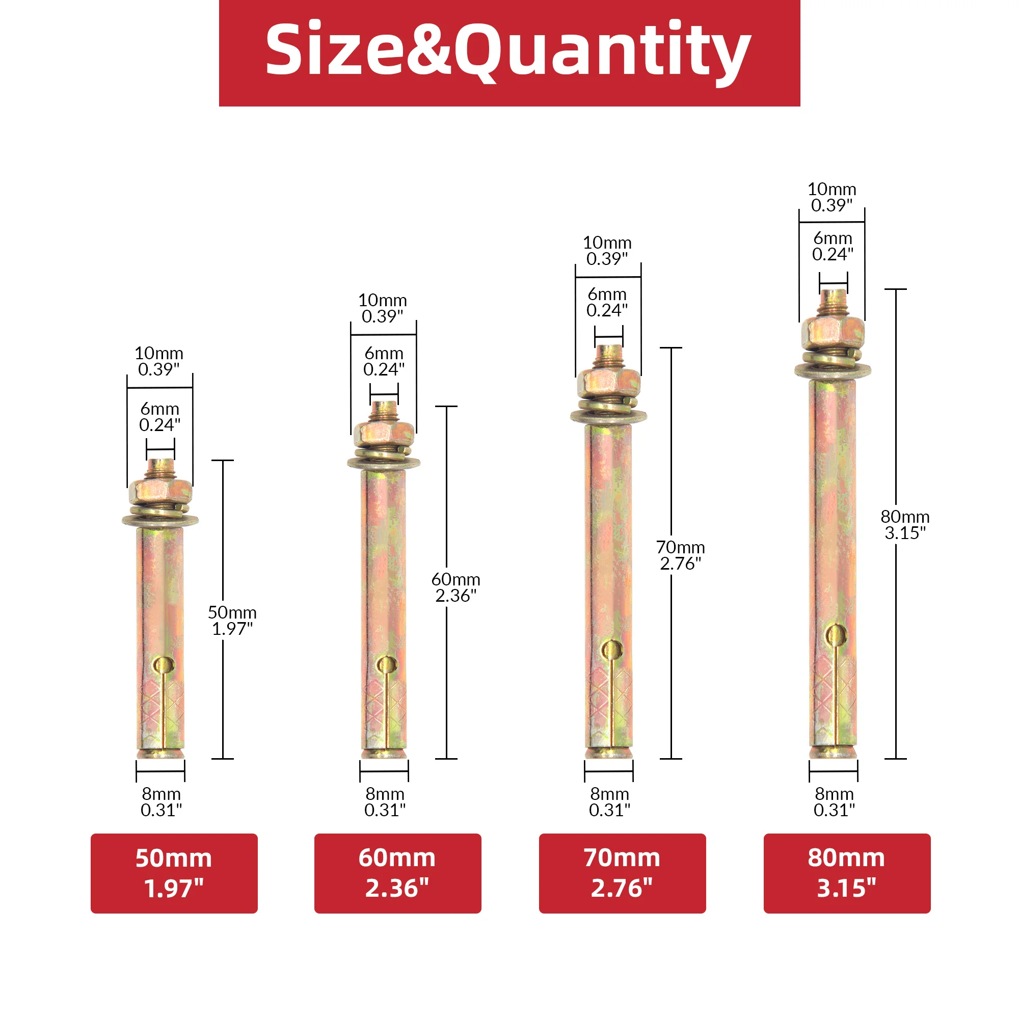 

M6 Expansion Screw Expansion Bolt Anchor Sleeve Concrete Anchor internal expansion bolt deceleration strip of extension cone