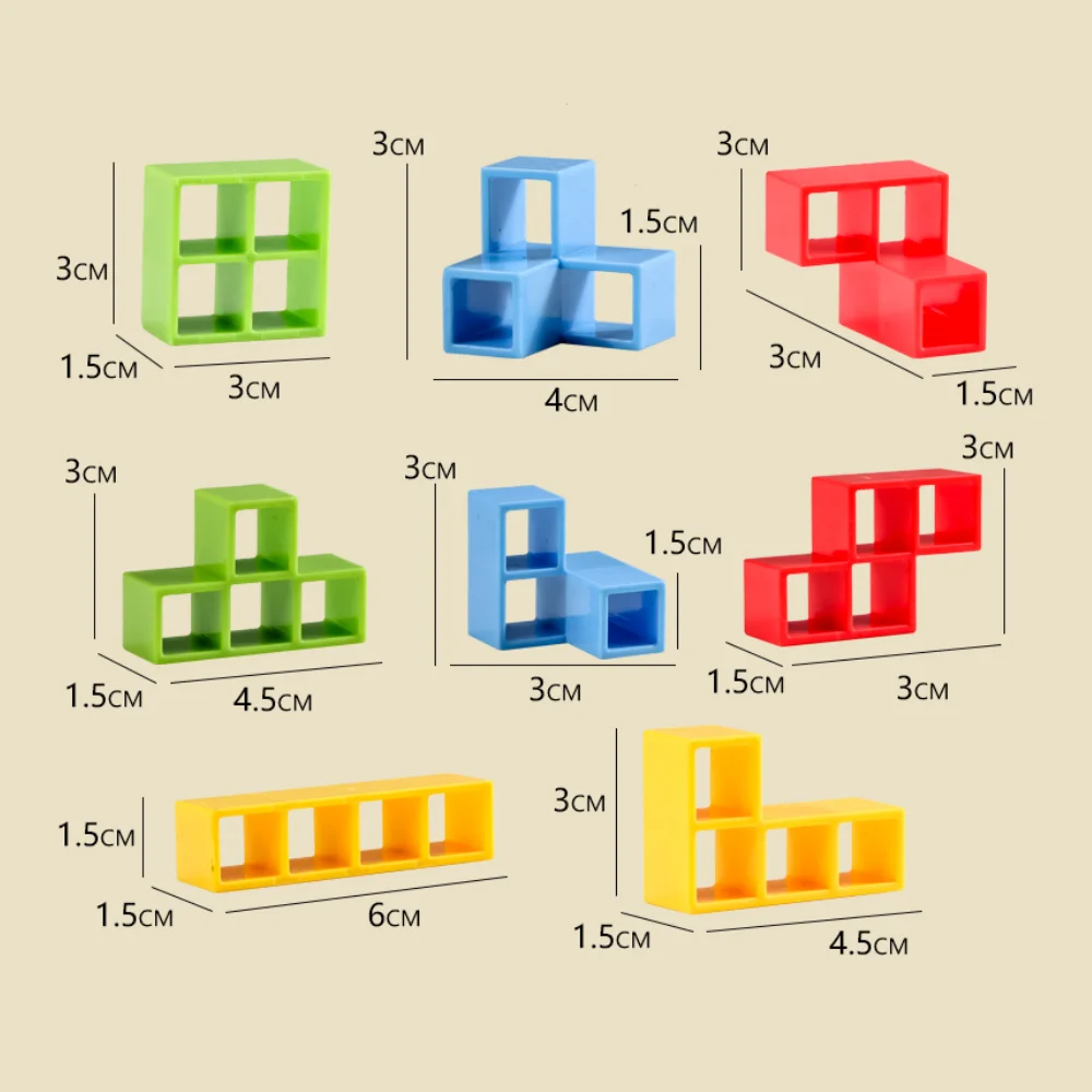 テトラタワー バランススタッキングブロックゲーム - 家族、パーティー、旅行、クリエイティブプレイ向けのカラフルで楽しい2人用ボードゲーム