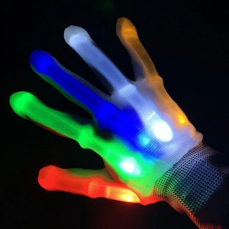 1 Pair Halloween LED Luminous Gloves Christmas Decoration Event Party Supplies High-quality Luminous Gloves