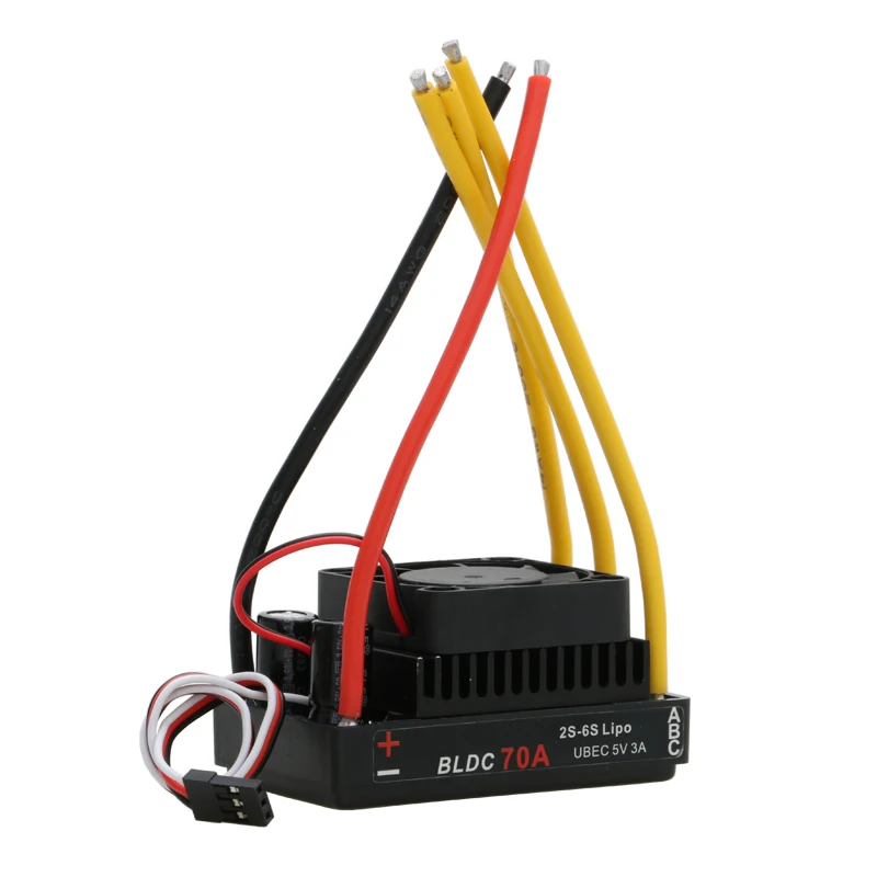 1PCS RC Boat 70A Brushless ESC Air-cooled Two-way Speed Controller UBEC 5V3A Drive 25kg Servo for 2-6S ROV Underwater Robot