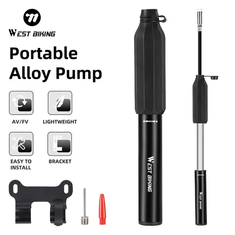 Mini Bicycle Pump with Schrader and Presta Valves West Biking