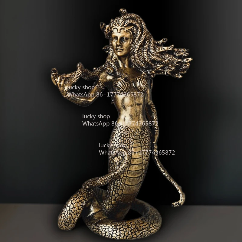 Medusa Fantasy Decorative Ornament Living Room Study Creative Character Statue Handicraft European Home Jewelry Gift