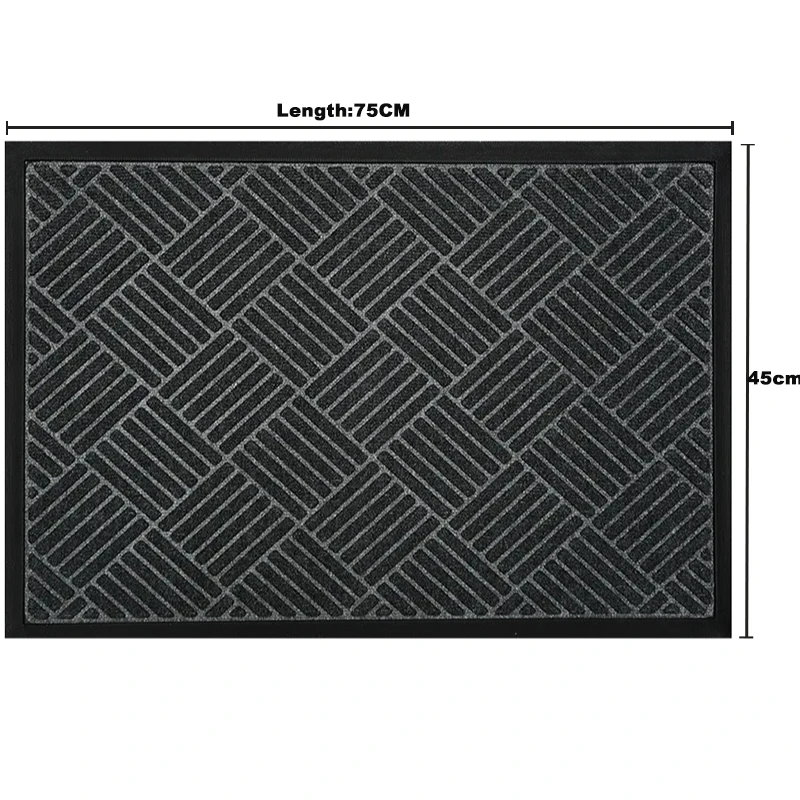 Doormat Non Slip Waterproof Dustproof Carpet Bath Mat Rubber Indoor Outdoor Rug Durable Home Hotel Entrance Doormat 75*45cm