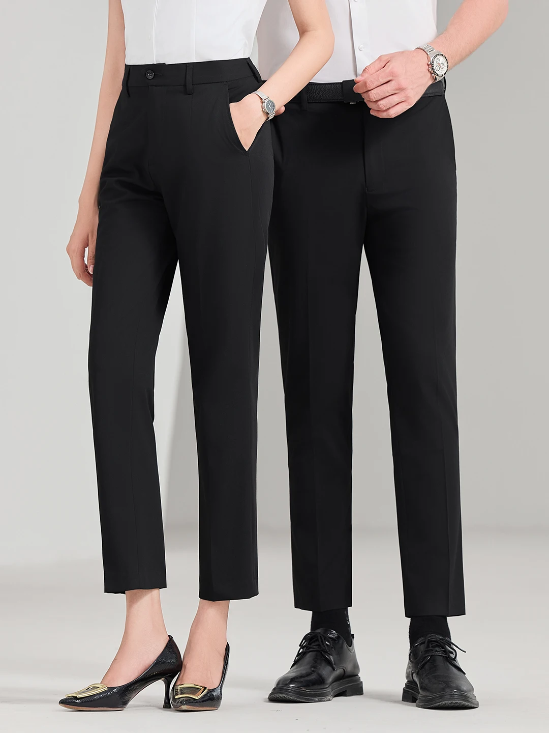 Black Nine-Piece Women's Suit Pants High Waist Straight Leg Slimming Interview Bank Commute Professional Formal Trousers