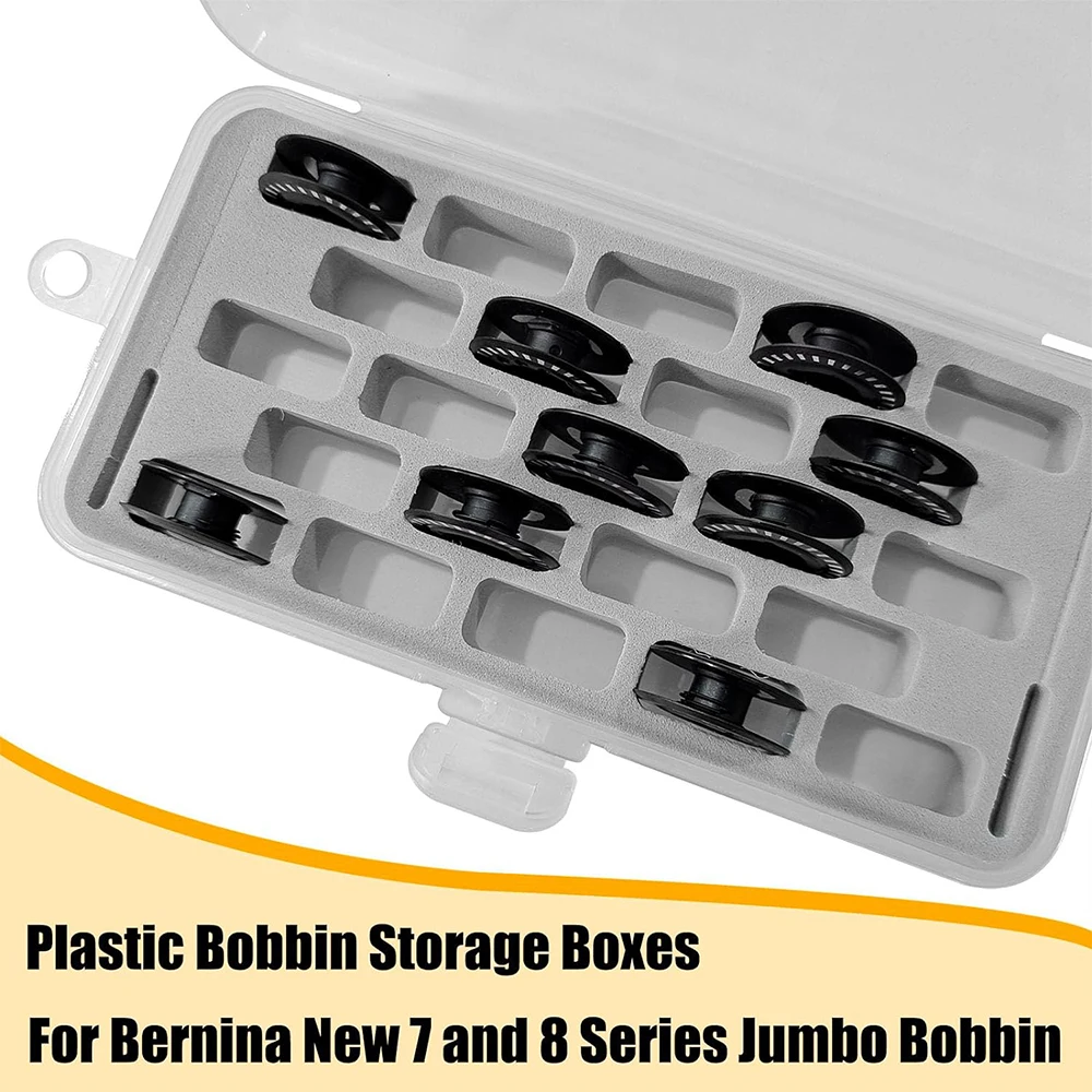 23 Grid Empty Bobbins Storage Box Sponge Clear Jumbo Bobbin Storage Organizer For Bernina New 7 and 8 Series Sewing Accessories