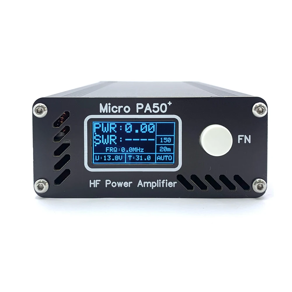 Micro PA50 PLUS Smart Shortwave HF Power Amplifier 3.5MHz-28.5MHz 1.3-Inch OLED Screen with Power / SWR Meter + LPF Filter