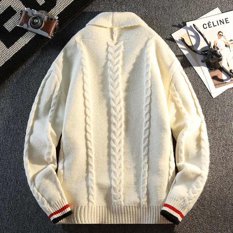 Designer Original Men's Autumn Luxury Long Sleeves Knit Cardigan Jacquard Keep Warm Sweater Coat Leisure Trend Men's Clothing