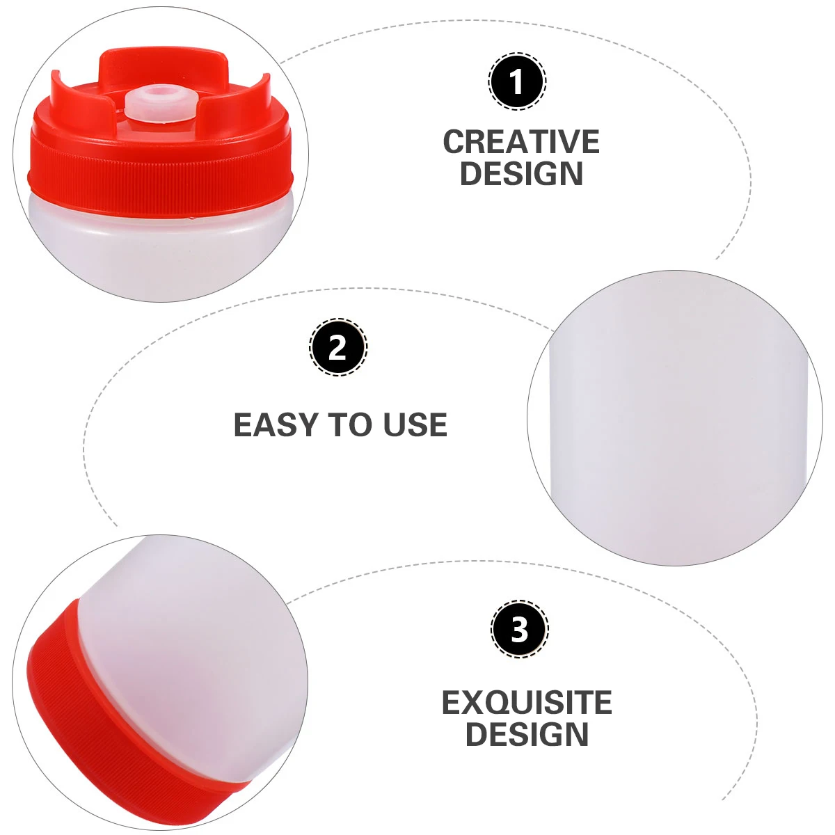 

Plastic Sauce Bottles Two-Headed Squeeze Condiment Dispenser Transparent Food-Grade Easy Clean Repeatedly Squeezable Lightweight