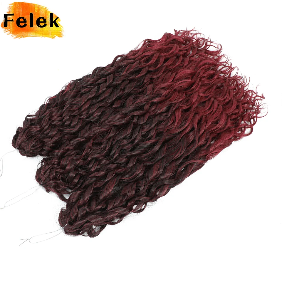

Ombre Burgundy Jessica Curls Braiding Hair Extensions Synthetic Loose Water Wave Twist Crochet Hair 22 Inch Pink Crochet Braids