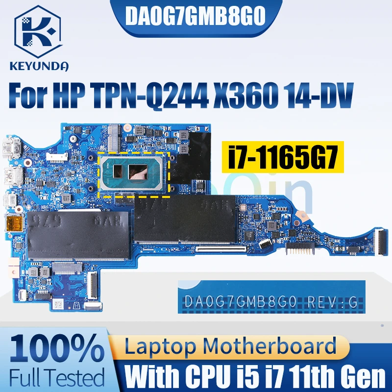 Notebook HP TPN-Q244 X360 14-DV, Notebook Mainboard i5-1135G7, i7-1165G7, M16646-601, Motherboard telah diuji penuh