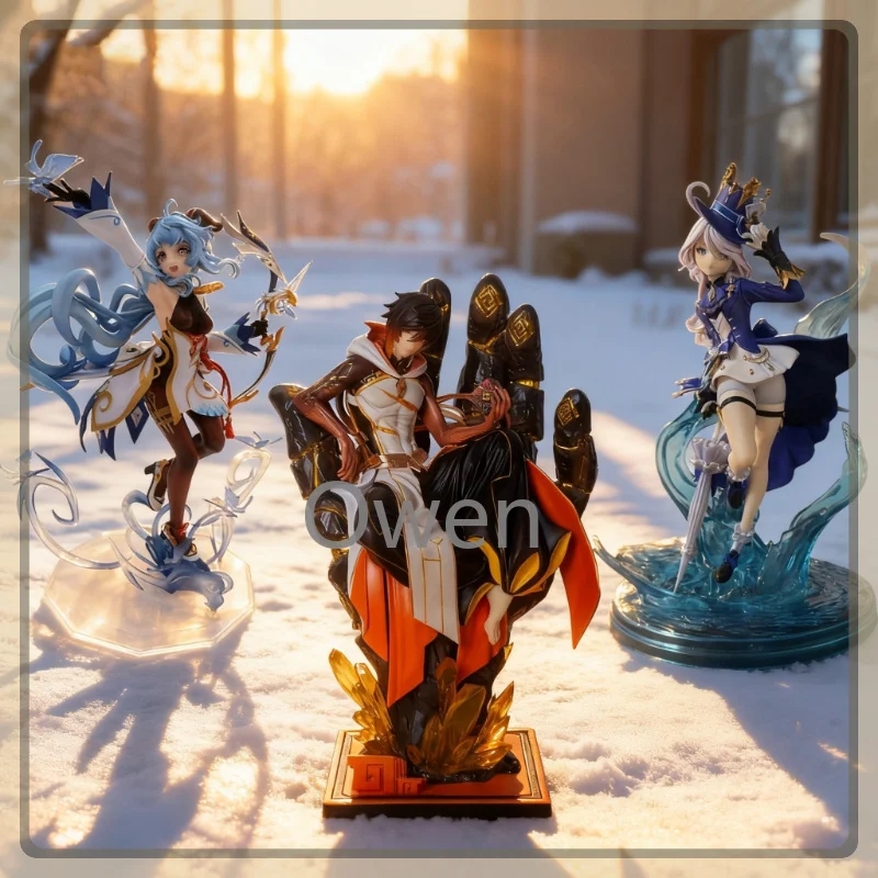 Ganyu Zhongli Furina PVC Figure Genshin Impact Anime Game Collectible Action Model Toy Statue Graceful Gentle Elegant Cute Gifts