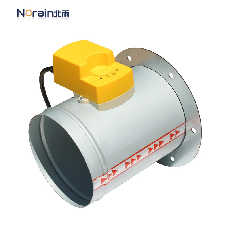 DN51mm galvanized round three silicone seal with single flange electric air volume control valve