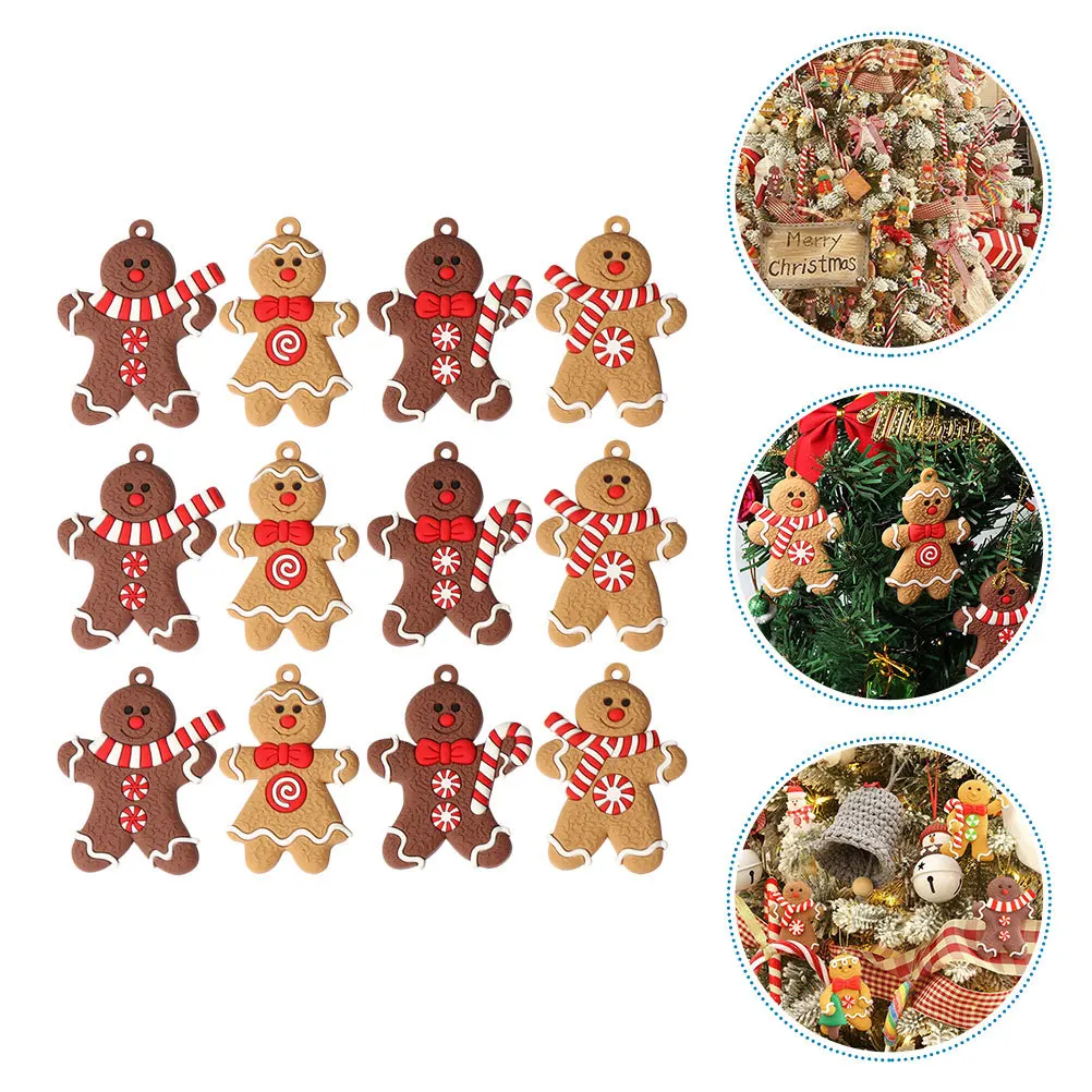 

12 Pcs Frends Christmas Ornament Hanging for Tree Gingerbread Ornaments Figurines