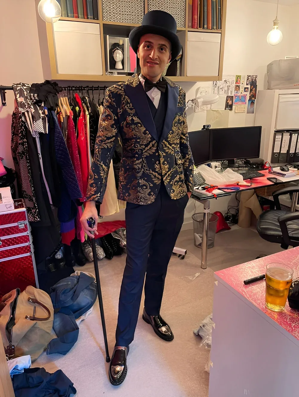 Gold-Stamped Men's Suit Jacket Wedding Tuxedo Groom 3-piece Suit Formal Slim fit Outfit Fashionable Party Dress for Men