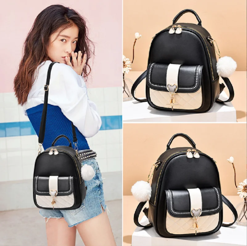 

New Women's Korean Fashion Designer High Quality Leather Travel Backpacks Large Capacity Shoulder Bags School Bags Totes
