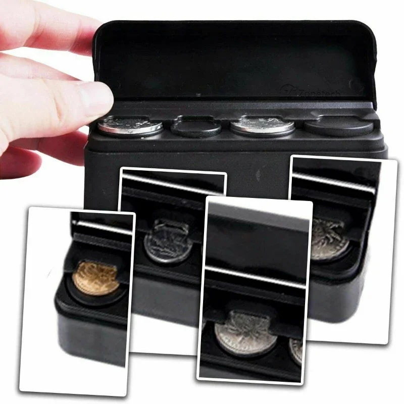 Car Storage Coins Purse Savings Box For Euro Coin Bank Coin Holder Case Plastic Wallet Holders Safe Money Boxes Cash Organizer