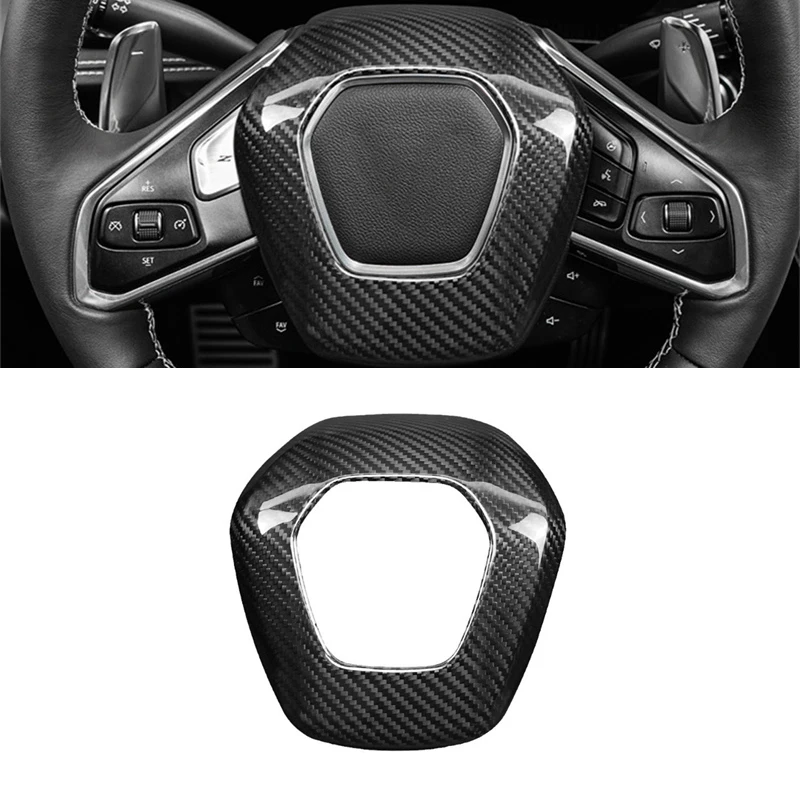 

Carbon Fiber Steering Wheel Center Surround Cover For Corvette C8 2020-2024