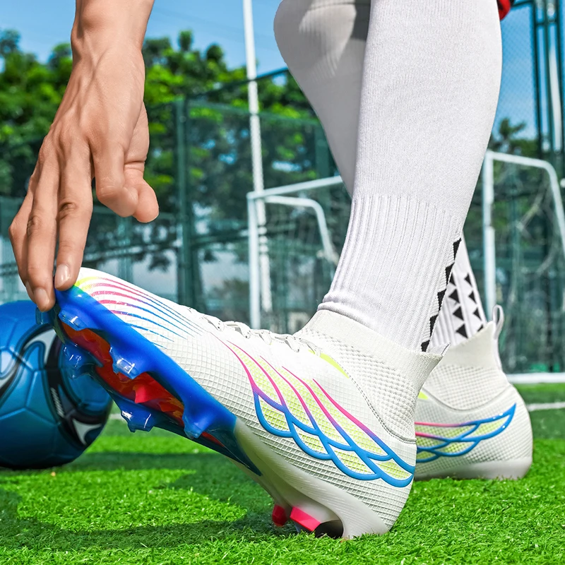 Men Grass Cleats Professional Football Boots Non Slip Training Long Spikes Male Soccer Shoes Ultralight High Quality  Sneakers