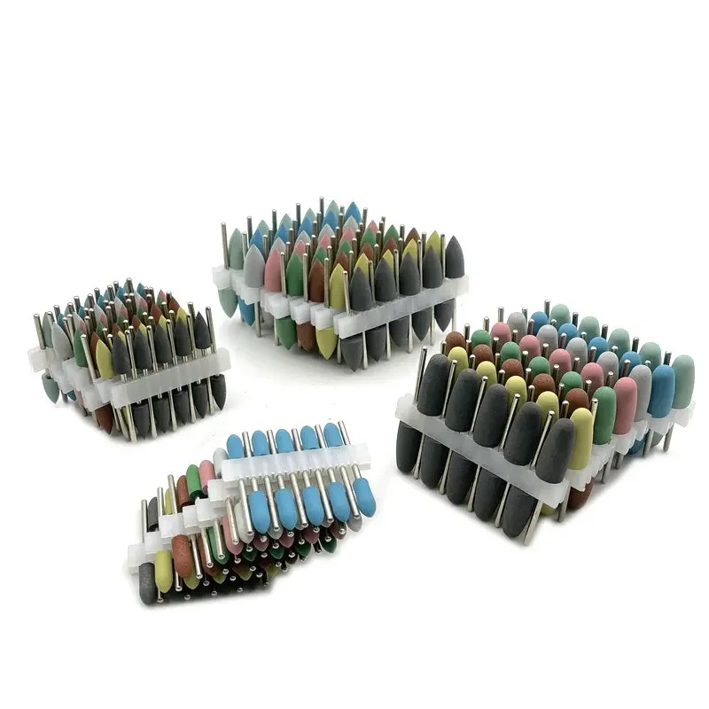 10pcs/set Silicon Nail Tools Rubber Polisher Grinding Head 2.35mm Shank Nail Bit Nail Electric Manicure Drill