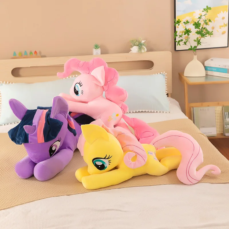 Nieuwe Leuke Cartoon Pluche Liggen Pony Kussen Knuffeldier Pop voor Kinderen Verjaardag Kerstcadeau Kantoor Dutje Kussen Speelgoed Plushie Voor
