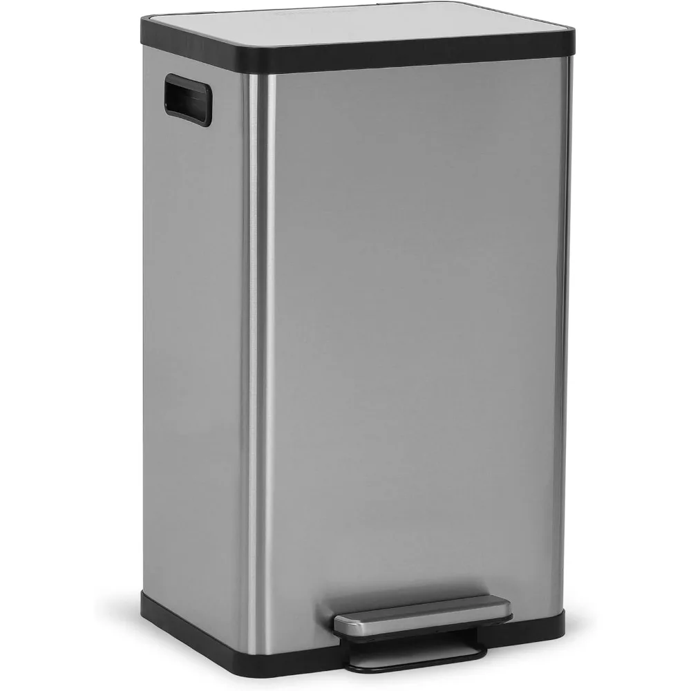 

Soft-Close, Smudge Resistant Trash Can with Foot Pedal and Built in Filter- Stainless Steel