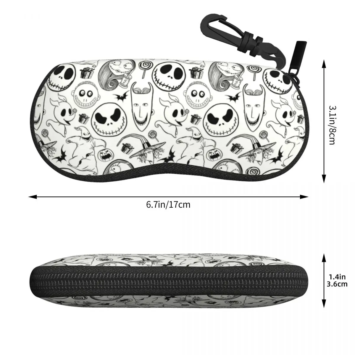 Étui de protection personnalisé pour lunettes de soleil, coque à motif de L'Étrange Noël de monsieur Jack Skellington