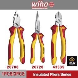 WIHA 1PCS/3PCS Insulated Pliers Series 26708 Combination Pliers 26720 Insualted Needle Nose Pliers 43335 Diagonal Pliers 1000V