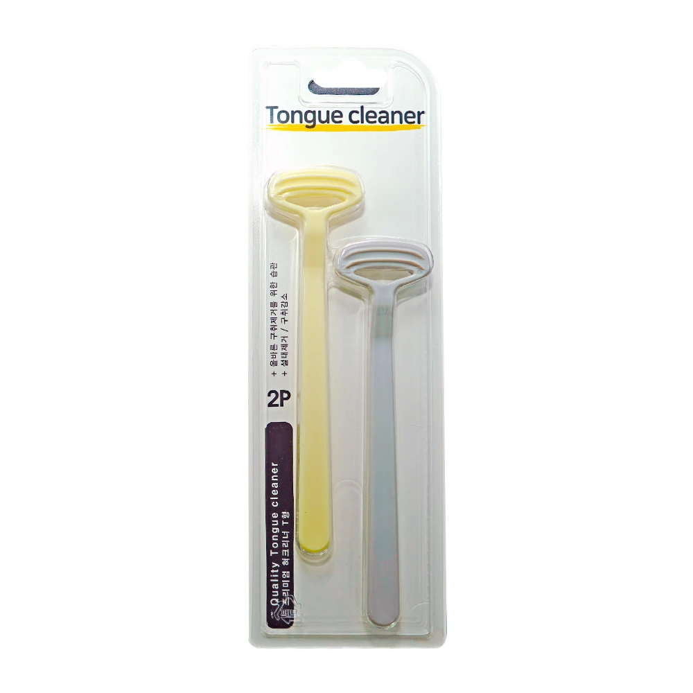 Dental Tongue Creer T Type 2P Tongue Toothbrush Bag Toothbrush Brush