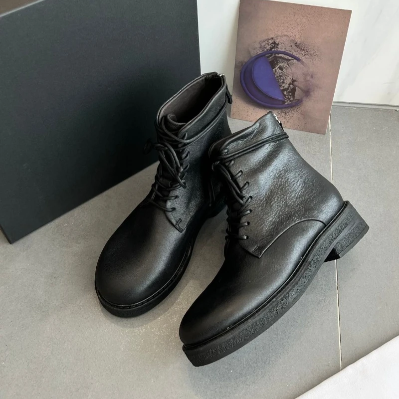 Imported Dark Brown Suede Black Leather Boots