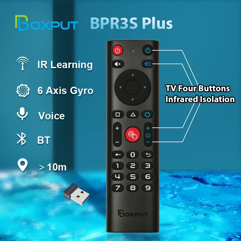 BOXPUT BPR3S Plus BPR2S Plus G10S Air Mouse Voice Remote Bluetooth5.0 Dual‑Mode Gyro IR Learning Replacement For Android TV Box