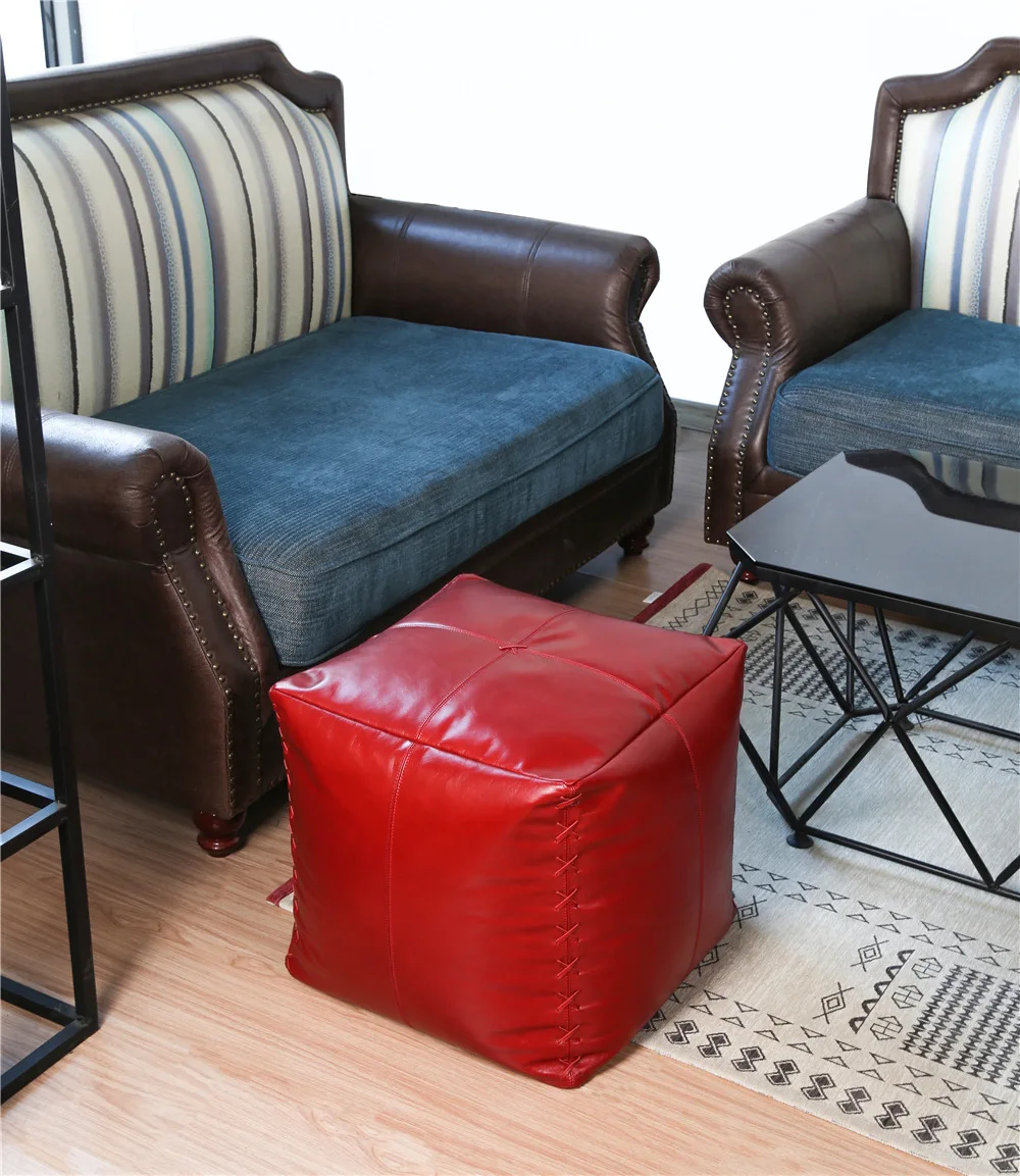 New Hot Sale Whole Cheap Modern Upholstery Stool Coffee High Quality Leather Round Pouf Ottoman Chair