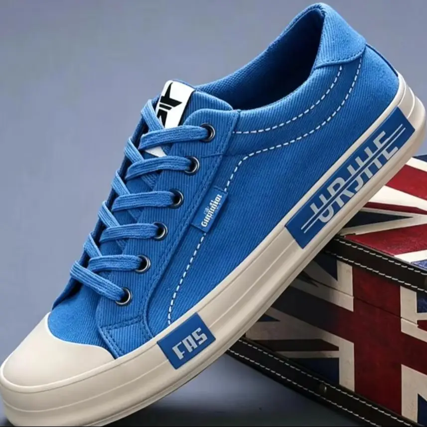 

2026 New Men's Canvas Shoes Breathable Outdoor Casual Sneakers Comfortable Spring Autumn Black Walking Flat Shoes