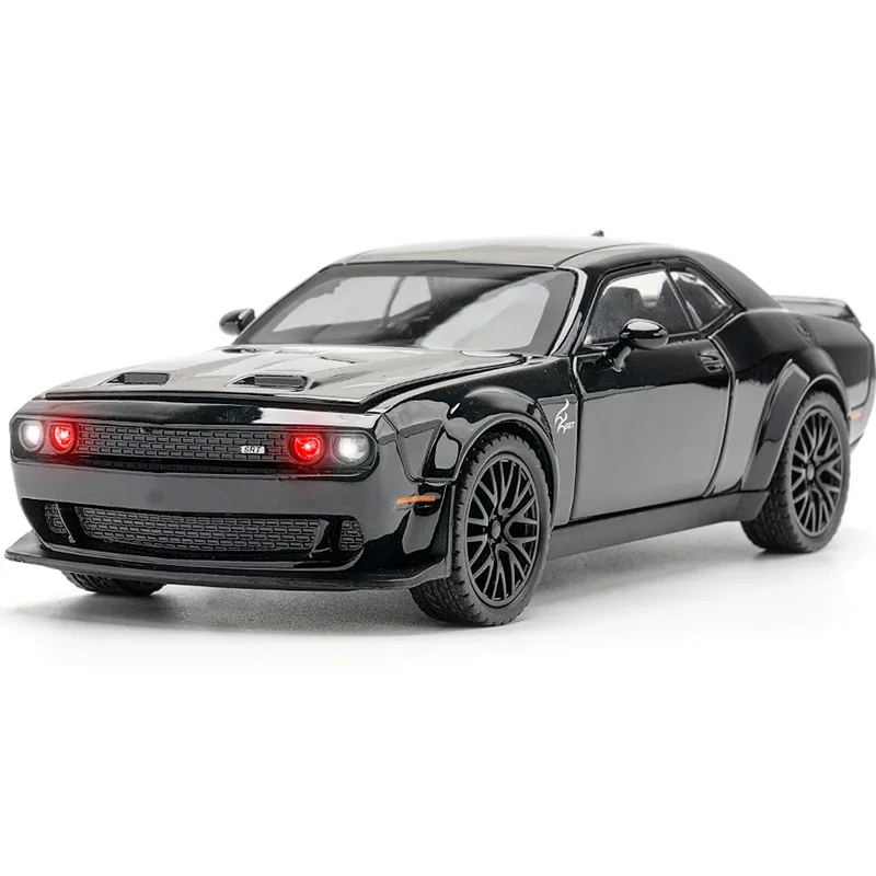 

1:32 Dodge Challenger SRT Car Alloy Model Diecasts Metal Sports Car Model Simulation Sound Light Collection Boys Toy Gift