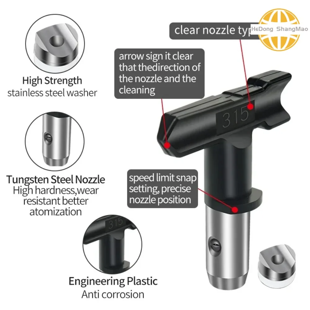 Airless Paint Spraying Gun with Nozzle Guard,5 Airless Paint Sprayer Gun Filter and 5 Spray Tips for Airless Paint Sprayers