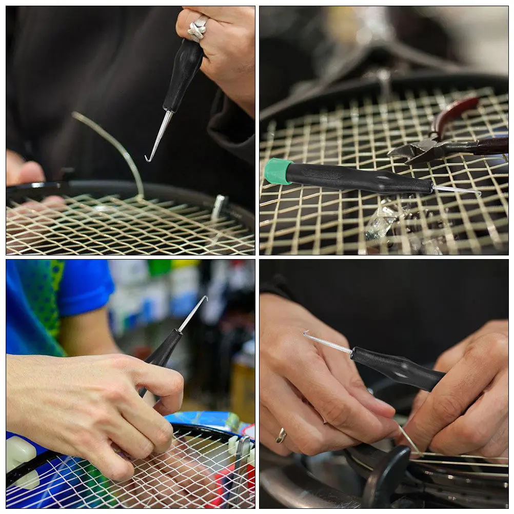 

2Pcs Durable Plastic Handle Badminton Tennis Racket Stringing Machine Hook Sports Stringing Tool Badminton Racket Threading Hook