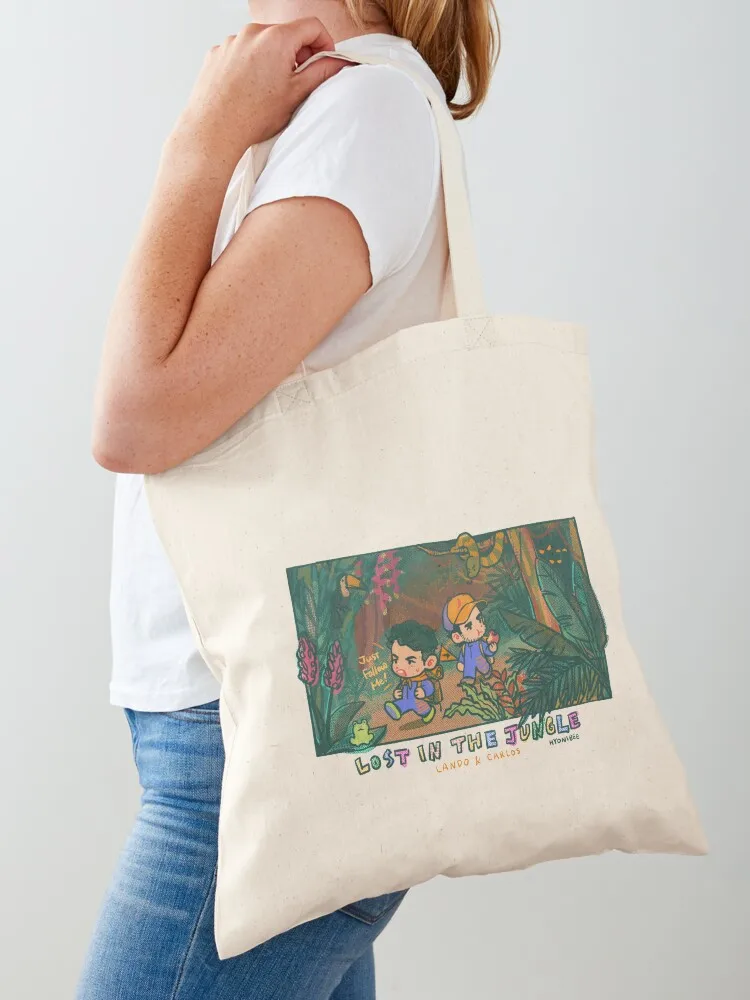 

lando & carlos lost in the jungle Tote Bag Large bags for women Reusable bags custom tote bag Fabric bag