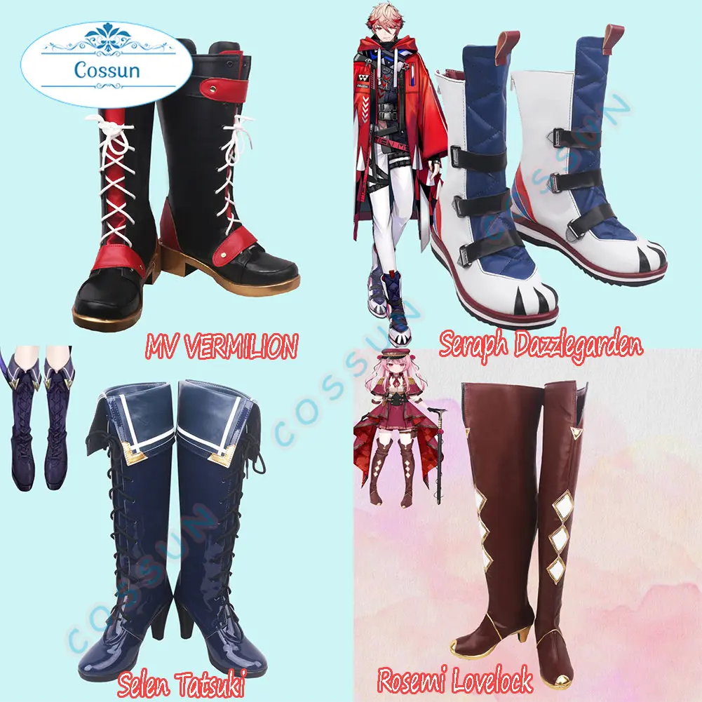 

Vtuber Obsydia Selen Tatsuki / Voltaction Seraph Dazzlegarden / Rosemi Lovelock / ALKALOID MV VERMILION Cosplay Shoes Boots