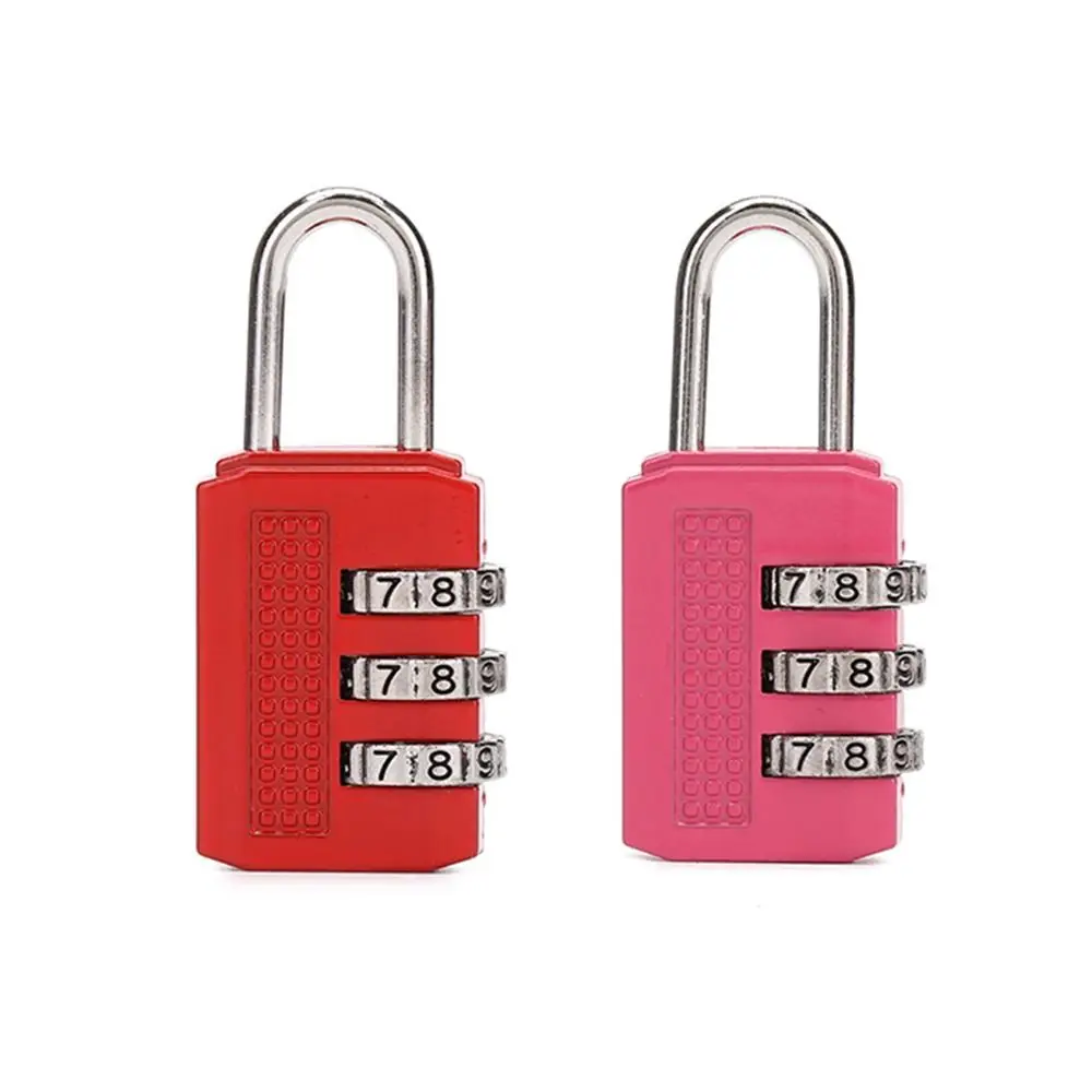 Practical Mini Number Lock Durable Solid Color Password Lock 3 Digit Anti-theft Alloy Padlock Suitcase