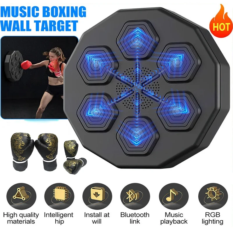 

Smart Music Boxing Machine Wall Target Reaction Training Home Wall Mounted Boxing Trainer with Gloves Punching Boxing Equipment