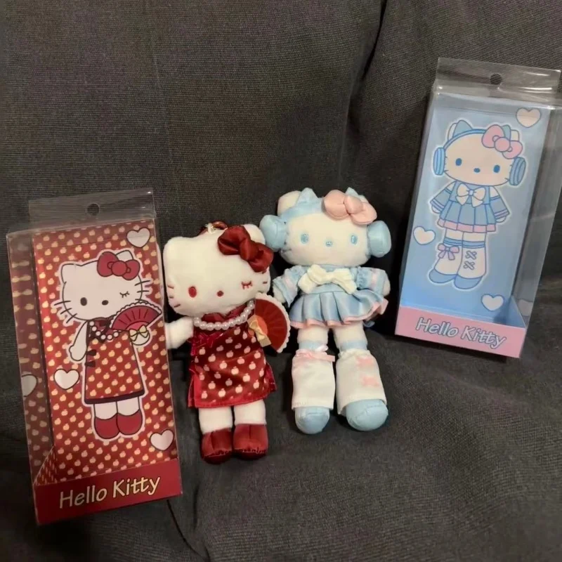 พวงกุญแจตุ๊กตาซานริโอ้ ฮีลโลคิตตี้ ขาเรียวยาว ตุ๊กตาผ้าพลัฌ อนิเมะ คิตตี้ ของตกแต่งกระเป๋า สไตล์สาวฮอต จี้ห้อยกระเป๋าขนฟู