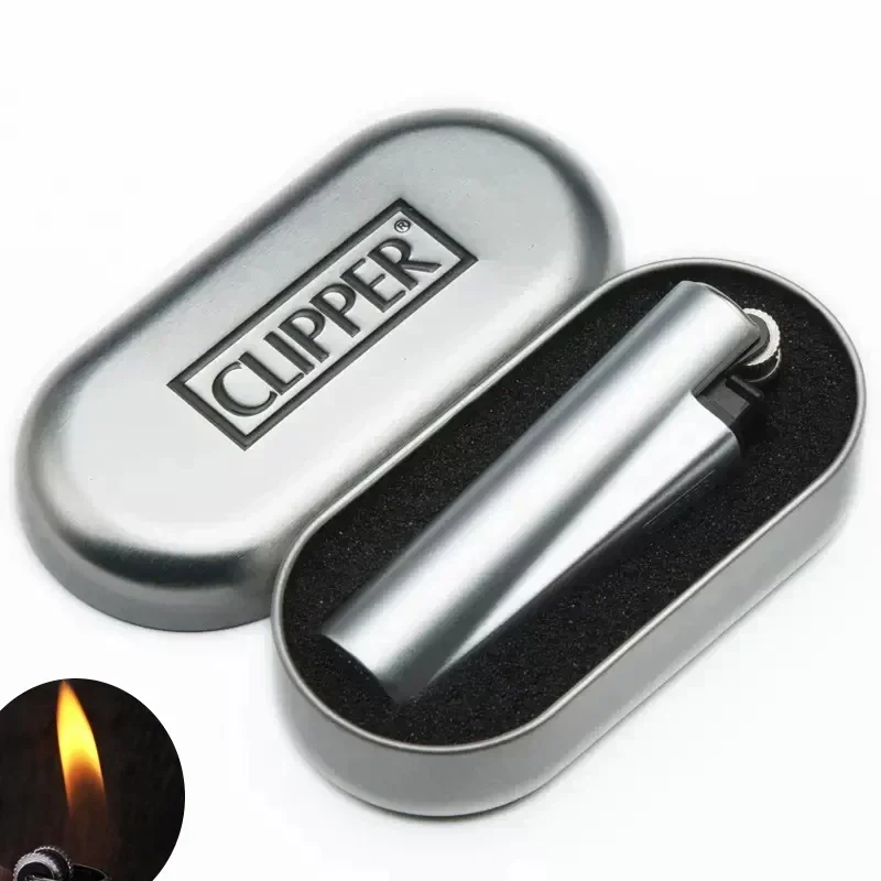 Nieuwe Clipper Spades Een Draagbare Slijpschijf Flint Opblaasbare Aansteker Metalen Vuurloze Butaangas Jet Aansteker met Geschenkdoos