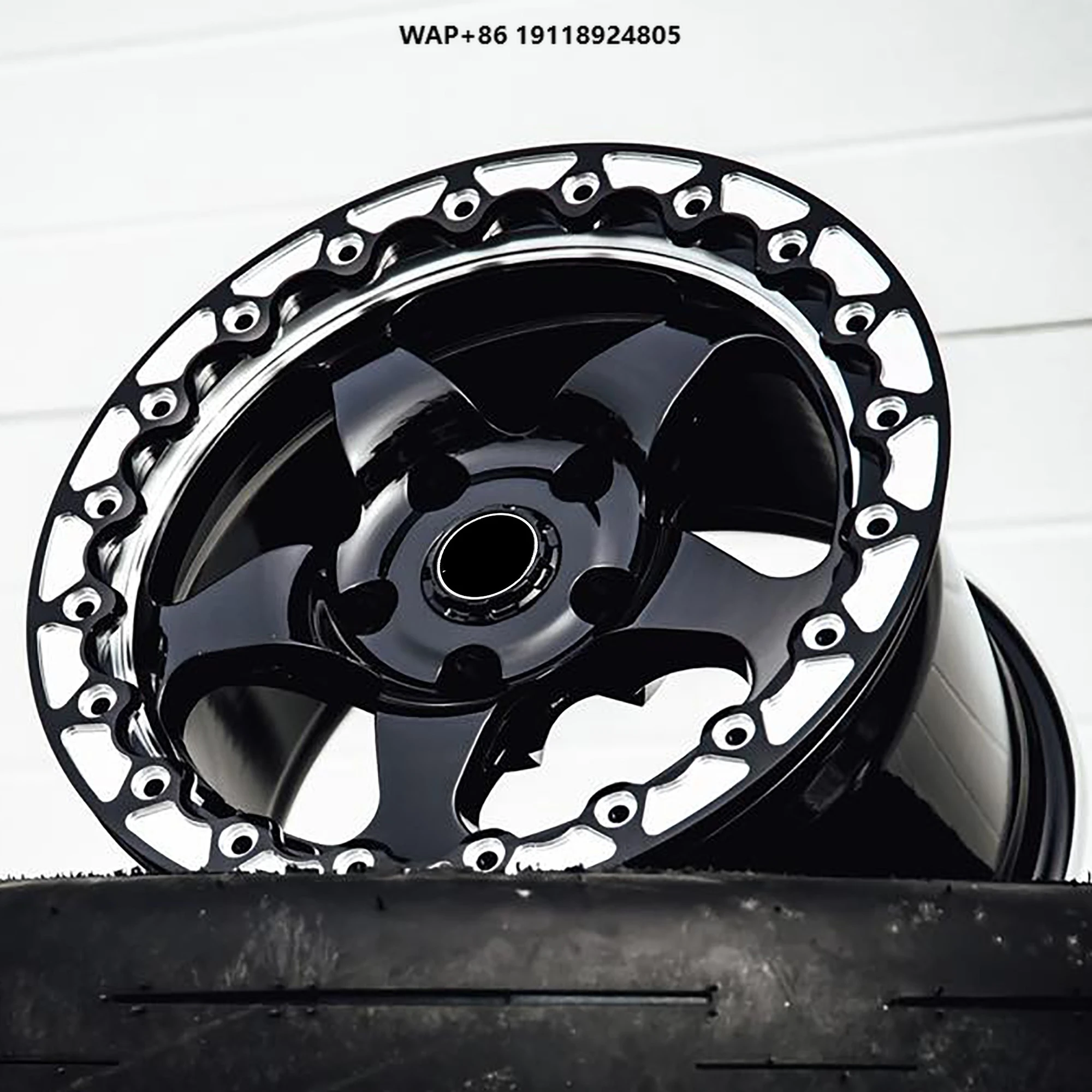 Custom Black Beadlock Rims 5x120 5x112 5x114.3 17 18 19 20 21 22 Inch Forged Wheels for C8 B-MW  Drag Passenger Cars