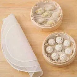 5Pcs 28CM Pure Cotton Steamer Cloth Household Drawer Cloth Steamed Rice And Bun Mat Round Cotton Gauze Kitchen Steamer