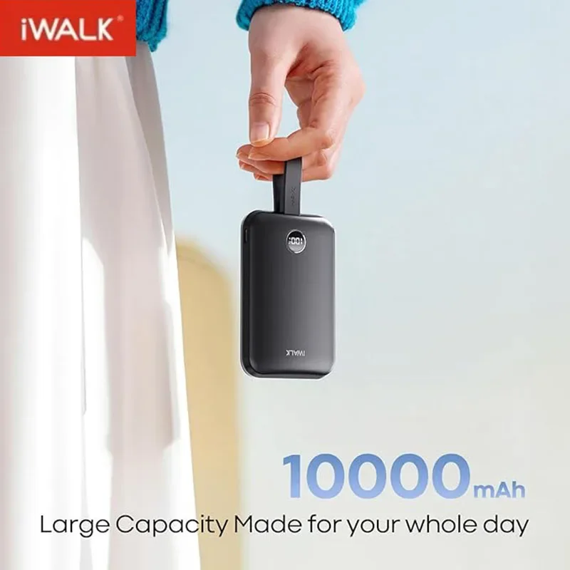 iWALK Magnetic Portable Charger with Ring: 50000 mAh Wireless Slim Stand Power Bank PD 20w Fast Charging with Led Display Stand