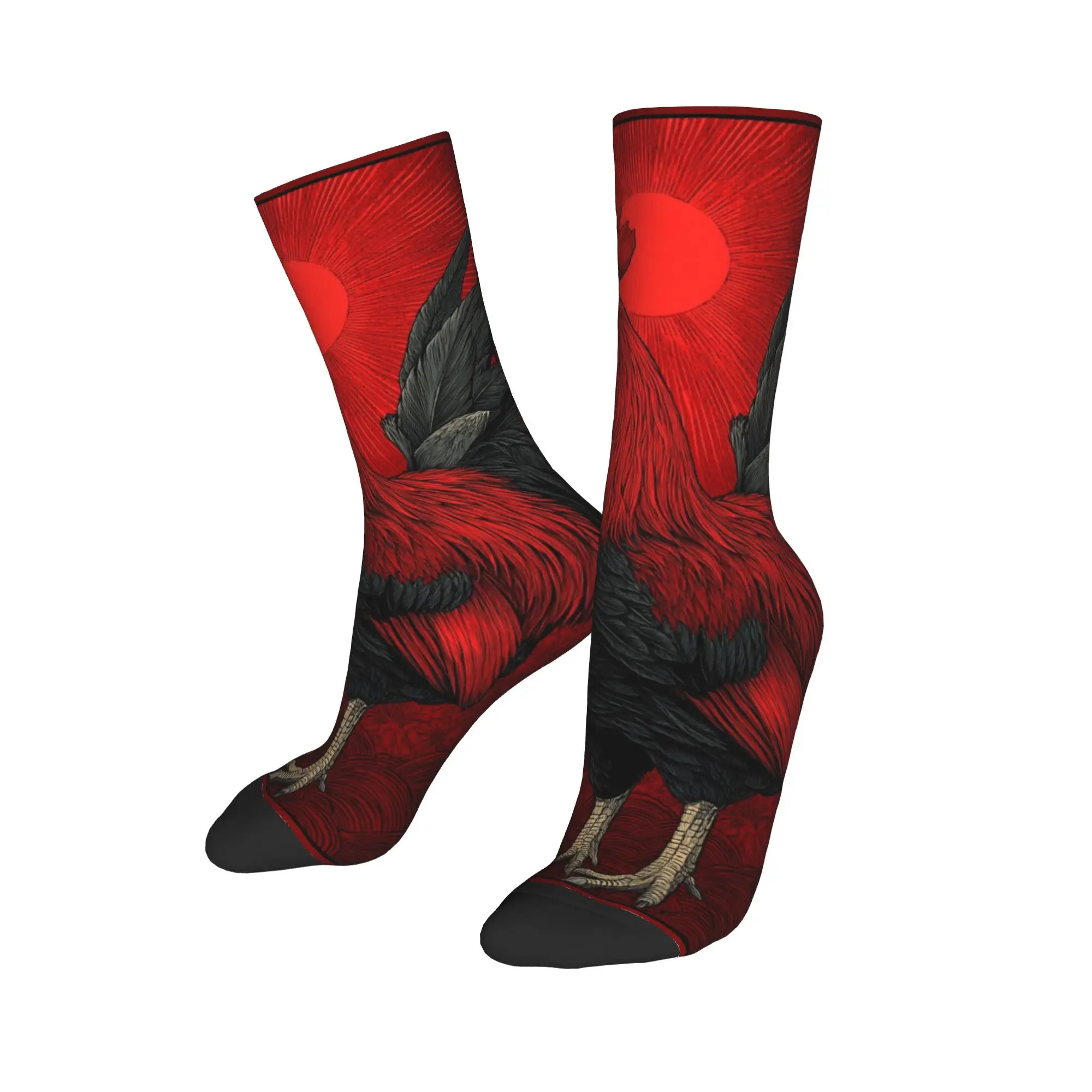 Rooster Vintage Art Stockings Unisex Men  Socks Comfortable Retro Socks Autumn Outdoor Sports Non-Slip Pattern Socks Gift